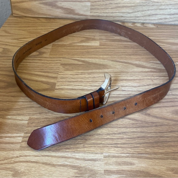 Vintage Light Brown Saddle Leather SAS Style 81633 Mens Belt Size 44 Made in USA - Picture 6 of 10